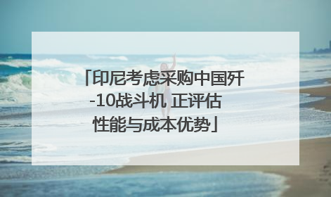 印尼考虑采购中国歼-10战斗机 正评估性能与成本优势